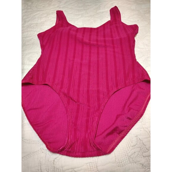 Vintage 90's Catalina Solid Hot Pink Swimsuit Size 1X - Picture 7 of 13